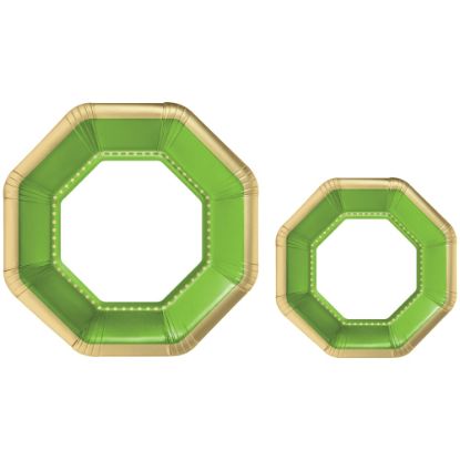 Picture of Amscan Octagonal Premium Plates, Kiwi Green, 20 Plates Per Pack, Case Of 2 Packs