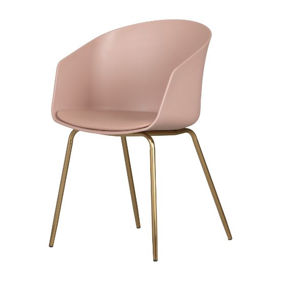 Picture of South Shore Flam Chair With Metal Legs, Pink/Gold