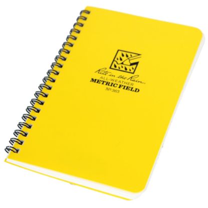 Picture of Rite in the Rain No. 363 All-Weather Spiral notebooks, Side, 4-5/8in x 7in, 64 Pages (32 Sheets), Yellow, Pack Of 12 notebooks