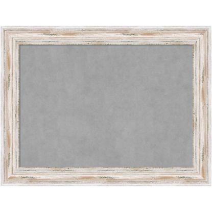 Picture of Amanti Art Magnetic Bulletin Board, Aluminum/Steel, 33in x 25in, Alexandria White Wash Wood Frame