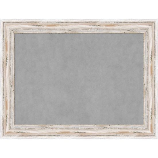 Picture of Amanti Art Magnetic Bulletin Board, Aluminum/Steel, 33in x 25in, Alexandria White Wash Wood Frame