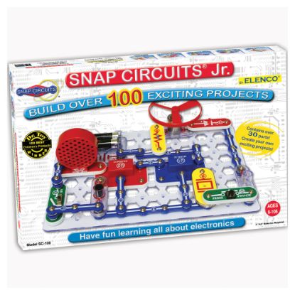 Picture of Elenco Electronics Snap Circuits Jr. 100 Experiments Set, 1 3/4inH x 9 3/4inW x 15inD, Grades 3 - 12