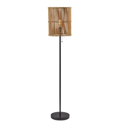 Picture of Adesso Cabana Floor Lamp, 58inH, Natural Rattan Shade/Dark Bronze Base