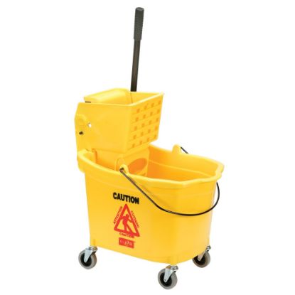 Picture of SKILCRAFT Wet Mop/Bucked And Wringer Combo, 15 1/4in x 21in x 36 1/2in, Yellow