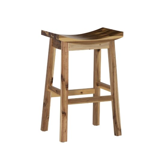 Picture of Powell Daire Backless Saddle Bar Stool, Natural