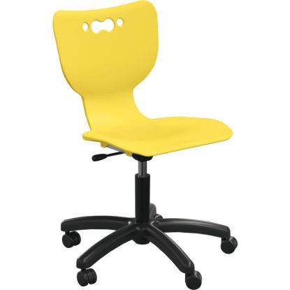 Picture of MooreCo Hierarchy Armless Mobile Chair With 5-Star Base, Hard Casters, Yellow/Black