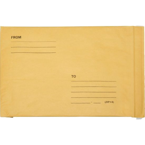 Picture of SKILCRAFT Kraft Lightweight Cushioned Mailers, 9 1/2in x 14 1/2in, Kraft, Pack Of 100 (AbilityOne 8105-00-117-9872)