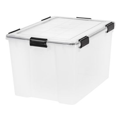 Picture of IRIS Weathertight Plastic Storage Container With Latch Lid, 14 1/2in x 17 3/4in x 23 5/8in, Clear