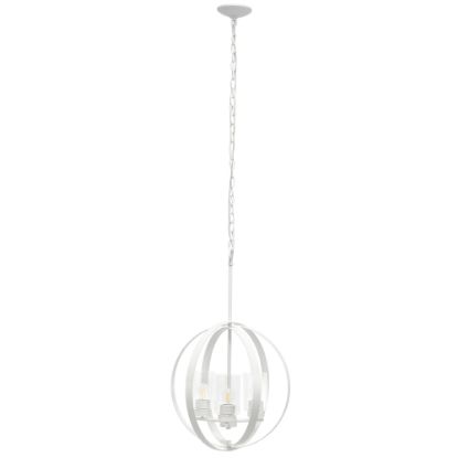 Picture of Lalia Home 3-Light Hanging Metal Globe And Clear Glass Ceiling Pendant, 18inW, White