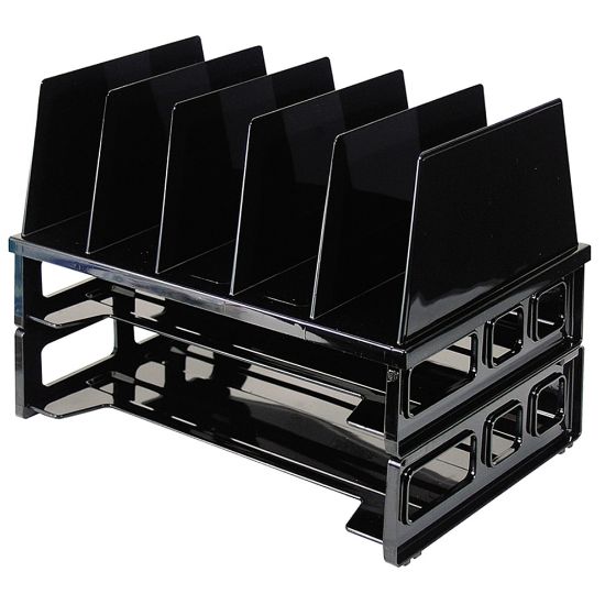 Picture of OIC Tray/Sorter Combo, Letter Size, 10 1/4inH x 13 1/2inW x 9inD, Black