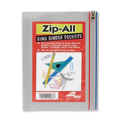 Picture of Anglers Zip-All Ring Binder Pocket, 8in x 10 1/2in, Clear