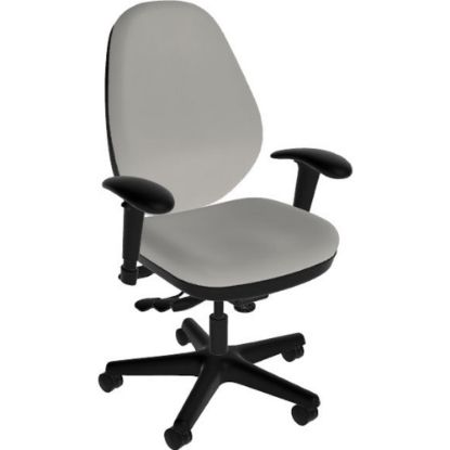 Picture of Sitmatic GoodFit Multifunction High-Back Chair With Adjustable Arms, Gray Polyurethane/Black