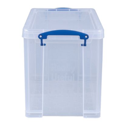 Picture of Really Useful Box Plastic Storage Container With Built-In Handles And Snap Lid, 19 Liters, 14 1/2in x 10 1/4in x 11 1/8in, Clear