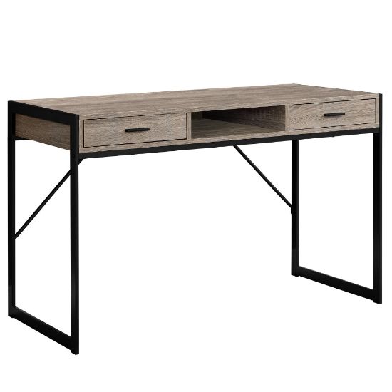 Picture of Monarch Specialties 48inW Computer Desk With Drawers, Dark Taupe/Black