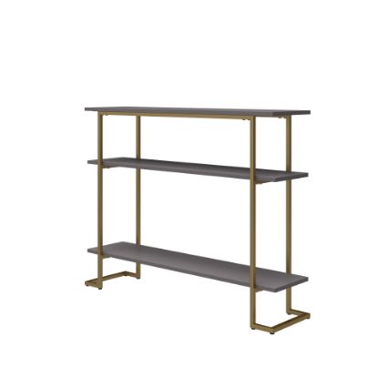 Picture of Ameriwood Home Jade Console Soft Table, 31inH x 39-3/8inW x 9-7/8inD, Gray/Gold