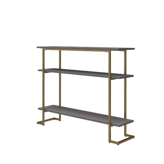 Picture of Ameriwood Home Jade Console Soft Table, 31inH x 39-3/8inW x 9-7/8inD, Gray/Gold