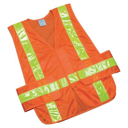 Picture of SKILCRAFT 360? Visibility Safety Vest, One Size, Orange/Yellow (AbilityOne 8415-01-598-4873)