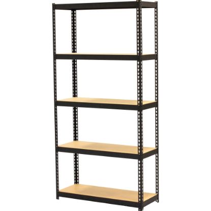 Picture of Lorell Narrow Steel Shelving - 60in Height x 30in Width x 12in Depth - Recycled - Black - Steel - 1Each