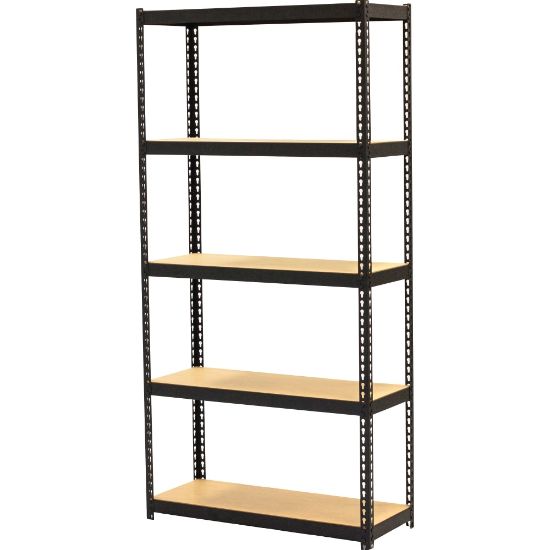 Picture of Lorell Narrow Steel Shelving - 60in Height x 30in Width x 12in Depth - Recycled - Black - Steel - 1Each