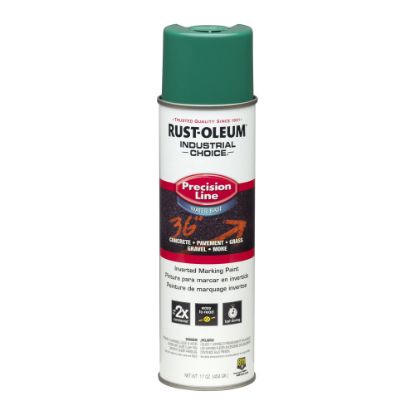 Picture of Rust-Oleum Industrial Choice M1800 System Water-Based Precision Line Inverted Marking Paint, 17 Oz, APWA Safety Green, Pack Of 12 Cans