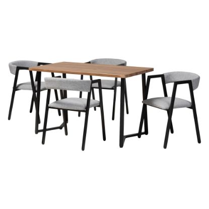 Picture of Baxton Studio Delgado 5-Piece Dining Set, Gray/Black