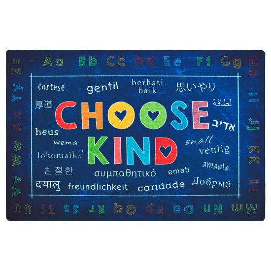 Picture of Carpets for Kids Pixel Perfect Collection Choose Kind Activity Rug, 4ft x 6ft, Blue