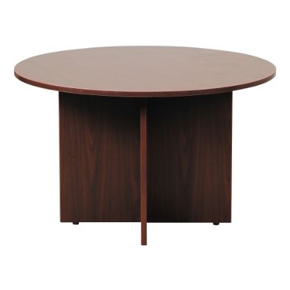 Picture of Boss Office Products 47inW Round Wood Conference Table, Mahogany