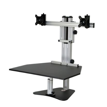 Picture of Ergo Desktop Kangaroo Elite Height-Adjustable Dual-Monitor Desk, Black