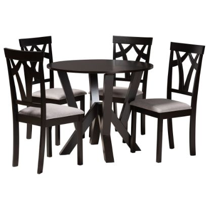 Picture of Baxton Studio Branca 5-Piece Dining Set, Gray/Dark Brown