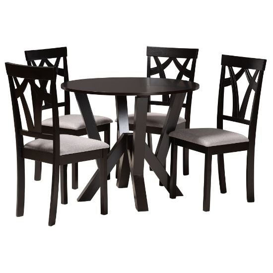 Picture of Baxton Studio Branca 5-Piece Dining Set, Gray/Dark Brown