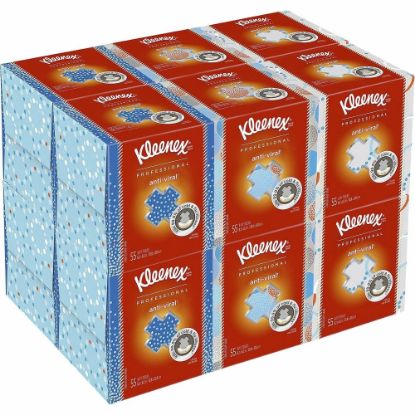 Picture of Kleenex Anti-Viral 3-Ply Facial Tissue, White, 68 Sheets Per Box, Carton Of 12