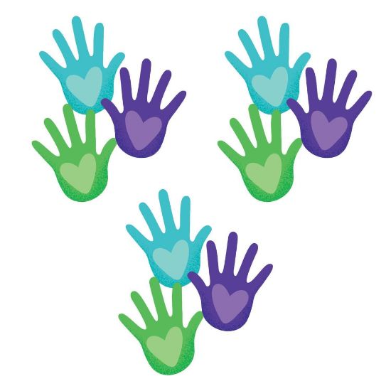 Picture of Carson Dellosa Education Cut-Outs, One World Hands With Hearts, 36 Cut-Outs Per Pack, Set Of 3 Packs