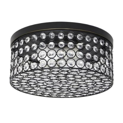 Picture of Elegant Designs Elipse Crystal 2-Light Round Flush-Mount Ceiling Fixture, 12inW, Restoration Bronze