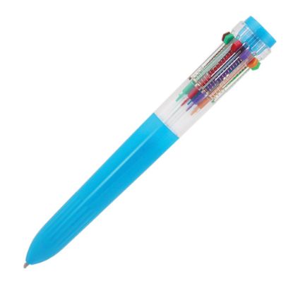 Picture of Yafa Multifunction 10-Color Ballpoint Pen, Medium Point, 0.8 mm, Blue Barrels, Assorted Ink Colors