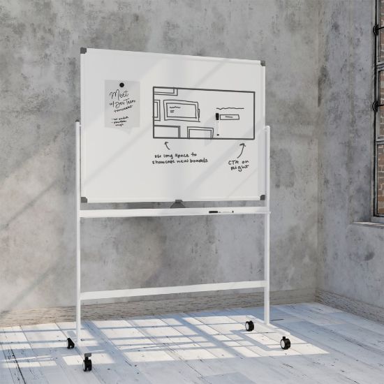 Picture of U Brands Double Sided Magnetic Dry-Erase Mobile Easel, 48in X 36in, Actual Size 47in X 35in (4535U00-01)