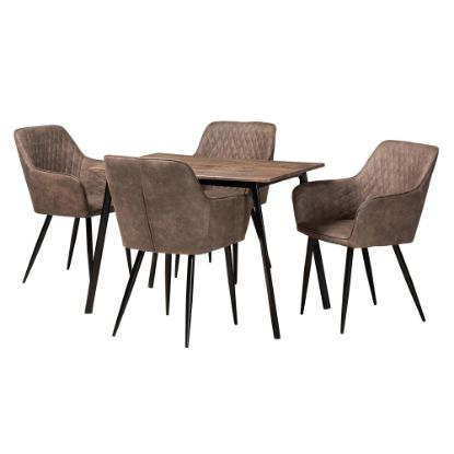 Picture of Baxton Studio Belen 5-Piece Dining Set, Gray/Black