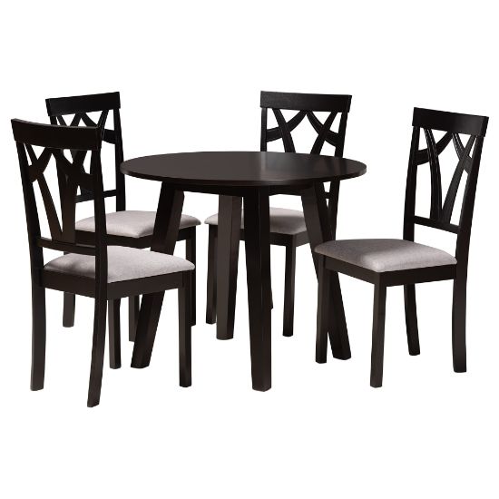 Picture of Baxton Studio Derya 5-Piece Dining Set, Gray/Dark Brown