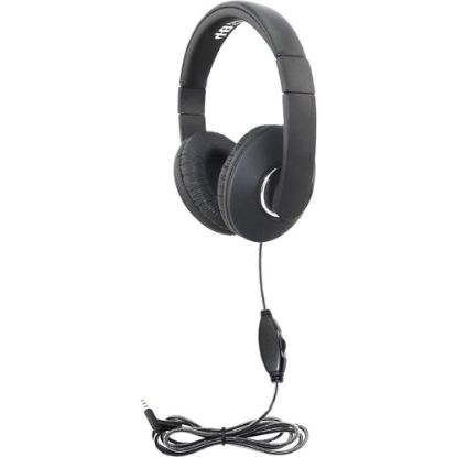 Picture of Hamilton Buhl Smart-Trek Mini Headphone With In-Line Volume Control And 3.5mm TRS Plug - Stereo - Black, Silver - Mini-phone (3.5mm) - Wired - 32 Ohm - 50 Hz 20 kHz - Over-the-head - Binaural - Ear-cup - 5 ft Cable