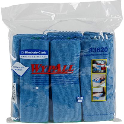 Picture of Wypall Microfiber Cloths - General Purpose - Cloth - 15.75in Width x 15.75in Length - 24 / Carton - Blue