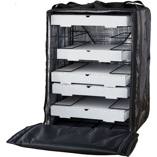 Picture of American Metalcraft Deluxe Pizza Delivery Bag, With Rack, 27inH x 19inW x 19inD, Black