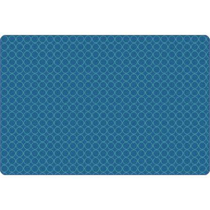 Picture of Carpets for Kids KIDSoft Comforting Circles Tonal Solid Rug, 3" x 4ft, Blue/Teal