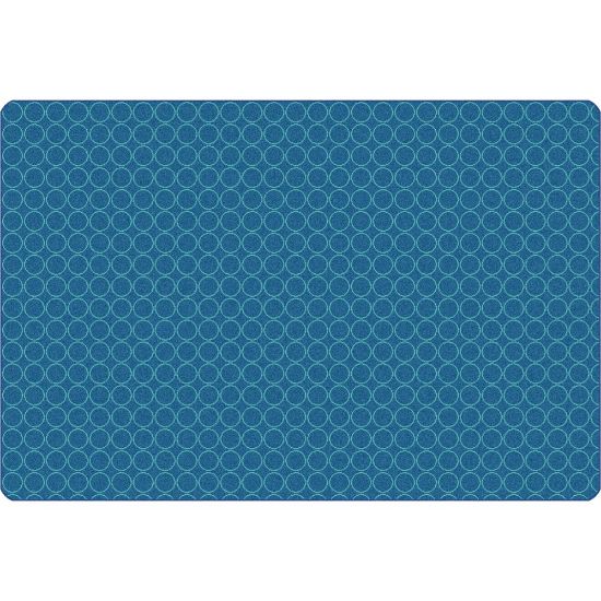 Picture of Carpets for Kids KIDSoft Comforting Circles Tonal Solid Rug, 3" x 4ft, Blue/Teal