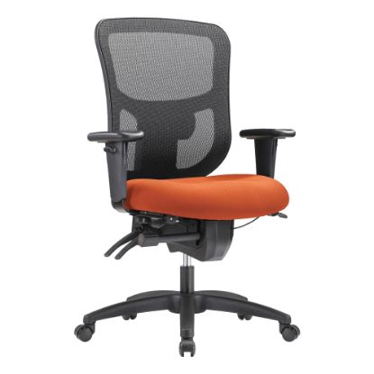 Picture of WorkPro 9500XL Series Big & Tall Ergonomic Mesh/Premium Fabric Mid-Back Chair, Black/Tangerine, BIFMA Compliant