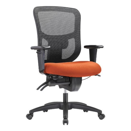 Picture of WorkPro 9500XL Series Big & Tall Ergonomic Mesh/Premium Fabric Mid-Back Chair, Black/Tangerine, BIFMA Compliant