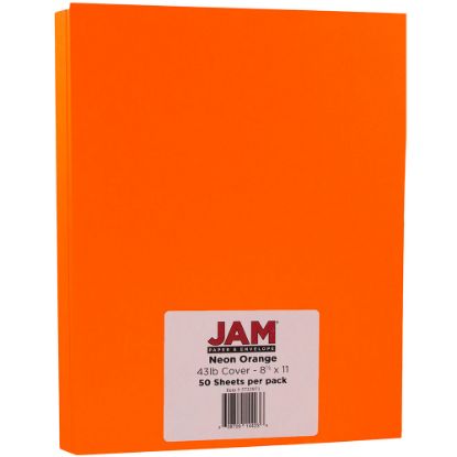 Picture of JAM Paper Card Stock, Orange, Letter (8.5in x 11in), 43 Lb, Pack Of 50