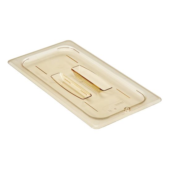 Picture of Cambro Camwear 1/3 H-Pan Food Pan Lids With Handles, Amber, Set Of 6 Lids