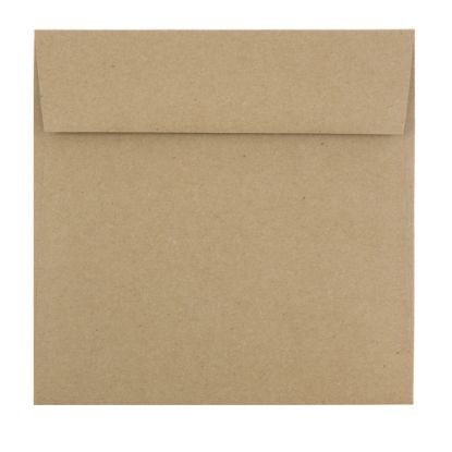 Picture of JAM Paper Square Envelopes, 6-1/2in x 6-1/2in, Peel & Seal, Brown, Pack Of 50 Envelopes