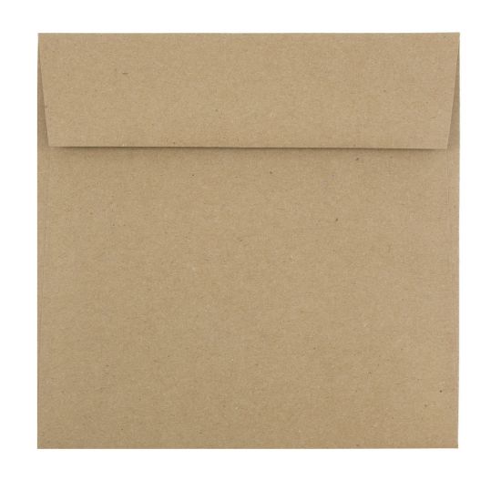 Picture of JAM Paper Square Envelopes, 6-1/2in x 6-1/2in, Peel & Seal, Brown, Pack Of 50 Envelopes