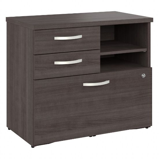 Picture of Bush Business Furniture Hybrid 17inD Vertical File Cabinet With Drawers and Shelves, Storm Gray, Delivery