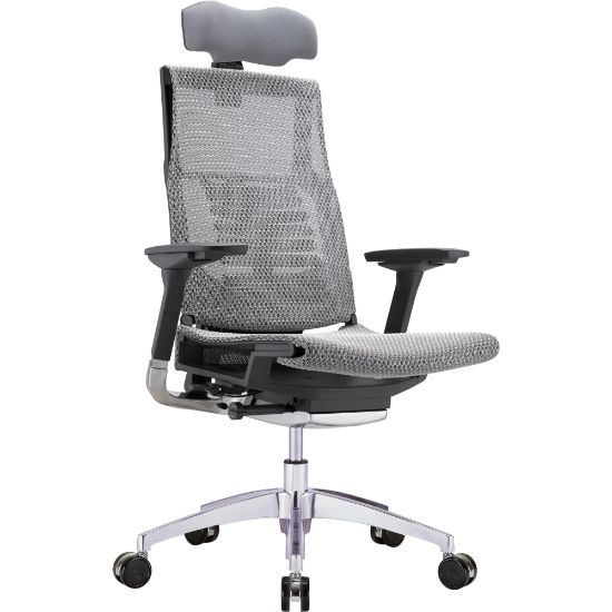 Picture of Raynor Powerfit Ergonomic Mesh High-Back Executive Office Chair, Gray/Black